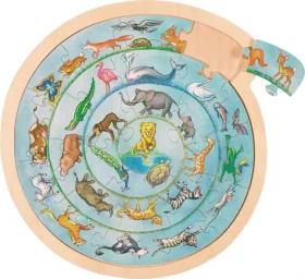 GOKI Dřevěné puzzle Zvířecí kruh
