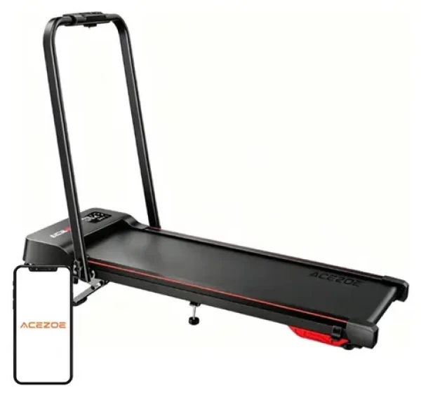 ACEZOE Elektrický běžecký pás P12 černo-červená / 1-10,6 km/h / sklon do 10 % / 2,5 HP / nosnost 136 kg (CTM4020)
