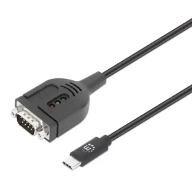 Manhattan adaptér USB-C na RS232 DB9 PL2303GT černý / Adaptér / USB-C - DB9 (RS232) / 1 m (154499)