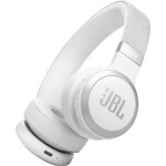 JBL Live 670 NC sluchátka otevřená (On Ear) Bez kabelu, Bluetooth® bílá Potlačení hluku složitelná, Dálkový ovladač, Surround-Sound
