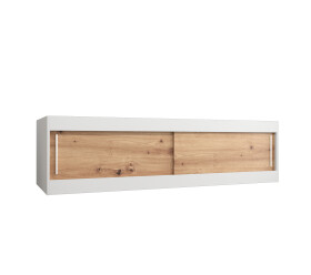 Nástavec na skříň Abi Barva korpusu: Bílá, Rozměry: 180 cm, Dveře: Dub artisan