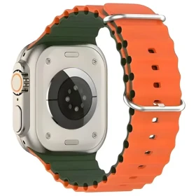 Beline Silicone Waves zeleno-oranžová / Pásek pro Apple Watch / 38/40/41mm