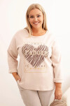 Dámská mikina Plus Size s kapucí a potiskem, grafitová UNI