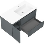 MEXEN/S - Orio koupelnová skříňka 90 cm s umyvadlem Otis pravá, 2S, 1D, grafit mat/bílá mat 91A13-09047-3-BBFFF66-W18P01