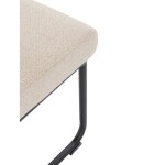 Židle jídelní, taštičkové pružiny v sedáku, madlo na opěráku, krémová látka, černý kov