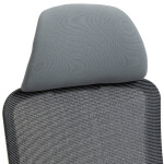 Kancelářská židle, šedý plast, šedá průžná látka a mesh, 4D područky, kolečka pro tvrdé podlahy, multifunkční mechanismu