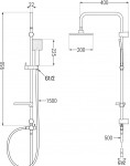 MEXEN/S - X45 černá sprchový sloup 798454591-70