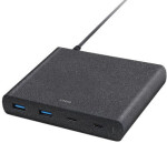 Pouzdro UNIQ Wall charger HUB Surge 90W charcoal černé 2xUSB Quick Charge 3.0 + 2xUSB-C PD 3.0 LITHOS Collective