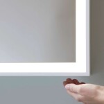 DURAVIT - L-Cube Zrcadlo s LED osvětlením, 100x67 cm, dotykový senzor, matná bílá LC7382018180100