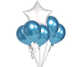 Balónky chromové modré a bílá hvězda set balonky.cz Balónky chromové modré a bílá hvězda set balonky.cz