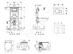 GEBERIT - Duofix Modul pro závěsné WC s tlačítkem Sigma01, matný chrom + Ideal Standard Tesi - WC a sedátko, Aquablade, SoftClose 111.355.00.5 NU3