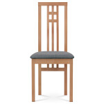 Jídelní židle, masiv buk, moření tmavý buk, látkový šedý potah
