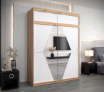 Šatní skříň Abi Bo s nástavcem Barva korpusu: Dub artisan, Rozměry: 250 cm, Dveře: Dub artisan