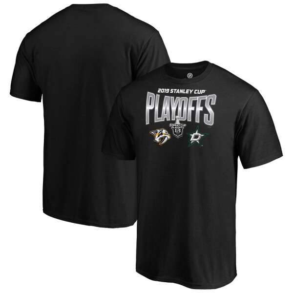 Fanatics Pánské Tričko Nashville Predators vs. Dallas Stars 2019 Stanley Cup Playoffs Matchup Checking The Boards Velikost: