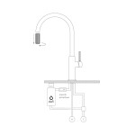 OMNIRES - SWITCH kuchyňská baterie s vytahovací výtokovou trubicí a filtrační sadou, bílá mat SW9059-FD1WM