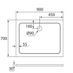 H K - Sprchový kout MELODY BLACK LINE R907, 90x70 se zalamovacími dveřmi včetně sprchové vaničky z litého mramoru MBLINER907/THOR-9070