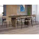 Stůl jídelní, 200x100x77 cm, MDF deska, 3D dekor ořech.