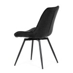 Židle jídelní, černá látka, černý kov, otočný mechanismus 90°/90° (L/P) - funkce reset