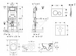 GEBERIT - Duofix Modul pro závěsné WC s tlačítkem Sigma20, bílá/lesklý chrom + Villeroy Boch - WC a sedátko, DirectFlush, SoftClose, CeramicPlus 111.300.00.5 NI4