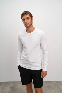 Vamp - Pánské bavlněné tričko s dlouhými rukávy 20923 - Vamp white m