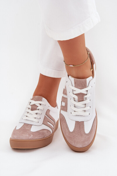 Dámské Kožené Tenisky Vinceza 79557 Bílá-Bežová 39