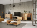 Massivo.cz Komoda s barem (vinotékou) Modern Loft 2d, dub, masiv