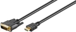 MicroConnect kabel Dual-link HDMI (M) - DVI-D 24+1 (M) 1.8m černá / FullHD (1920x1080) @ 60Hz / obousměrný (HDM192411.8)