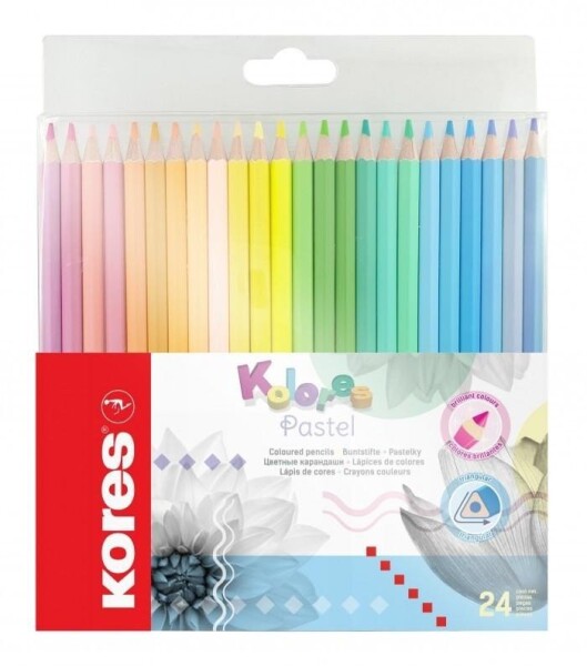 Kores Trojhranné pastelky Kolores Pastel 24 barev