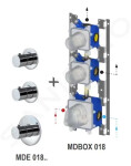 PAFFONI - Modular Box Termostatická baterie pod omítku, pro 2 spotřebiče, kartáčovaná zlatá MDE018HGSP