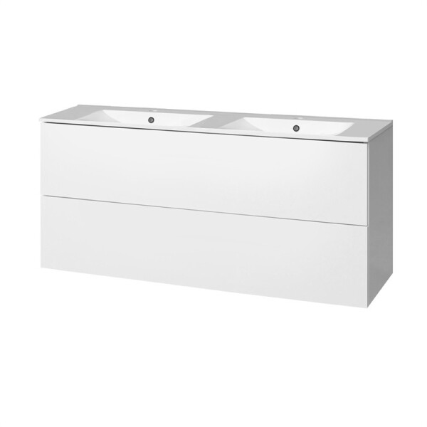 MEREO - Aira, koupelnová skříňka s keramickym umyvadlem 121 cm, bílá CN713