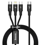 Baseus Rapid Series 3v1 černá / Datový kabel / USB-C / MicroUSB / Lightning / 20W / 1.5m (57983131479)