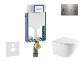 GEBERIT - Kombifix Set předstěnové instalace, klozetu Oudee a sedátka softclose, tlačítko Sigma20, nerez SANI15CA6110