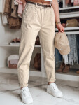 Dámské kalhoty chinos s páskem RELCIX lUY2585 béžové - FashionStreet L