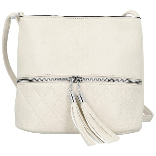 Stylová dámská koženková crossbody kabelka Betty, krémová
