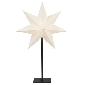 STAR TRADING Stojací lampa - White Star Frozen, černá barva, bílá barva, kov, papír