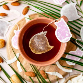 TEA HERITAGE Zelený čaj Cat Orange Blossom – 5 ks, fialová barva, papír, textil