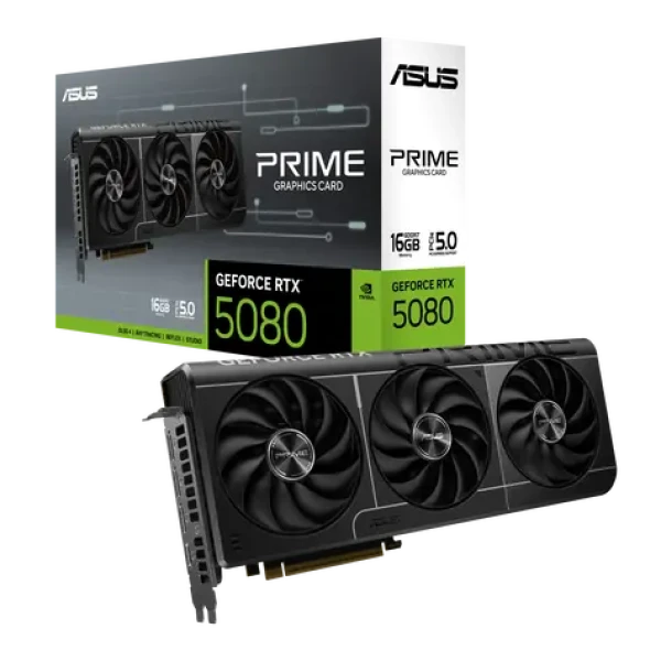 ASUS PRIME GeForce RTX 5080 16GB / 2617MHz / 16GB GDDR7 / 256-bit / 1x HDMI + 3x DP / 850W (16) (90YV0LX1-M0NA00)