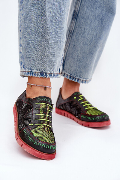 Kožené Polobotky Dámské Vzorované Maciejka 06784-20 Černé 40