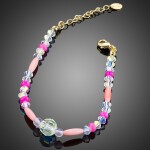 Náramek Swarovski Elements Idoli, Růžová 16,5 cm + 3 cm (prodloužení)
