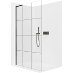 CERANO Sprchová zástěna Walk-in Onyx L-levá vzpěra - 8 mm - černá matná, industriální sklo - 150x200 cm