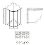 CERANO - Sprchový kout Orso L/P - 5 mm - čtvrtkruh - R550 - chrom, transparentní sklo - 90x90x195 - posuvný CER-650482