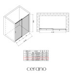 CERANO - Sprchové posuvné dveře Santoro - pravá - 6 mm - chrom, mléčné sklo - 130x195 CER-663247