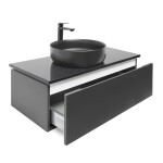 Koupelnová skříňka s žulovou krycí deskou a umyvadlem SAT Feel 100x30x46 cm antracit SATFEEL100ANTZB SATFEEL100ANTZB