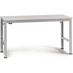 Manuflex LU4083.9006 ESD ESD pracovní stůl Univerzální standardní základní stůl s kaučuk, Šxhxv = 1750 x 800 x 760-870 mm hliníkově stříbrná