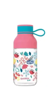 Quokka Ice Kids with strap 430ml Flowers / Láhev na vodu / poutko / tritan (8412497401581)