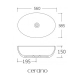 CERANO - Umyvadlo keramické Ezro - na desku - bílá lesklá - 56x38,5 CER-428416