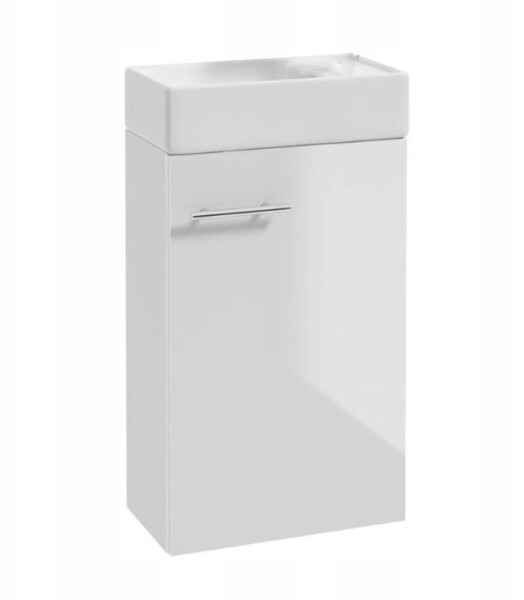 Erga Kim, závěsná WC skříňka 50x23x60 cm + keramické umyvadlo 50cm, bílá lesklá, ERG-207-D-05016+1430 ERG-207-D-05016-1430