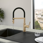 Dřezová baterie Villeroy & Boch Steel Expert Compact, 92730023, Zlatá / černá 92730023