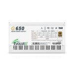 EVOLVEO G650, zdroj 650W, 80+ GOLD, ATX 3.1, aPFC, 140 mm ventilátor, plně modulární, záruka 3 roky, bílý