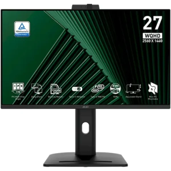 27" MSI PRO MP275QPG černá / 2560 × 1440 / IPS / 16:9 / 4ms / 1300:1 / 300cd-m2 / HDMI + DP (PRO MP275QPG)